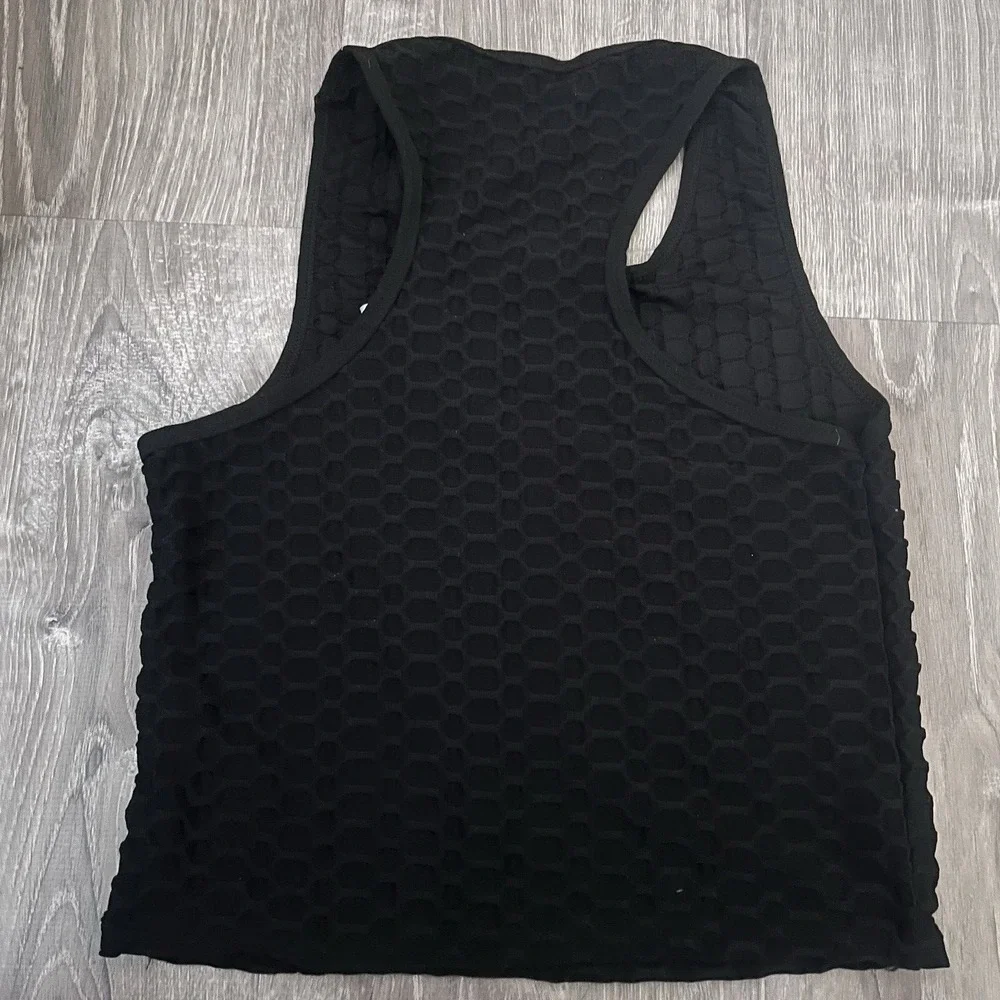 Nike Textured Racerback Tank Top Black S/M Athletic Workout Gym